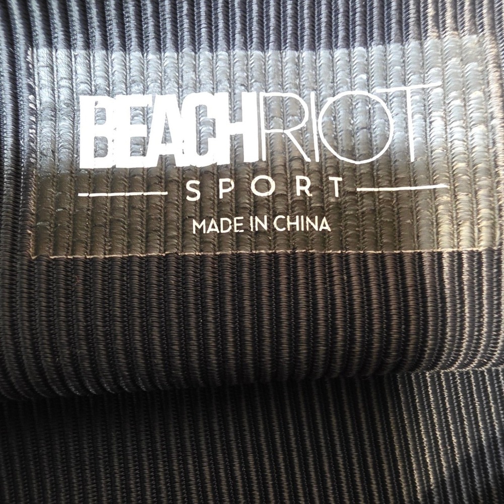 Beach Riot Womens S Black Alani Ribbed Flare Leggings Slit Hem - Picture 11 of 12